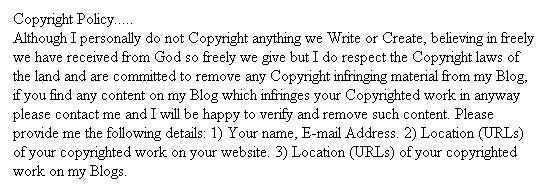 Copyright Policy